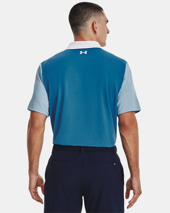 เสื้อโปโล UA Performance 3.0 Colorblock สำหรับผู้ชาย in Blue image number 1